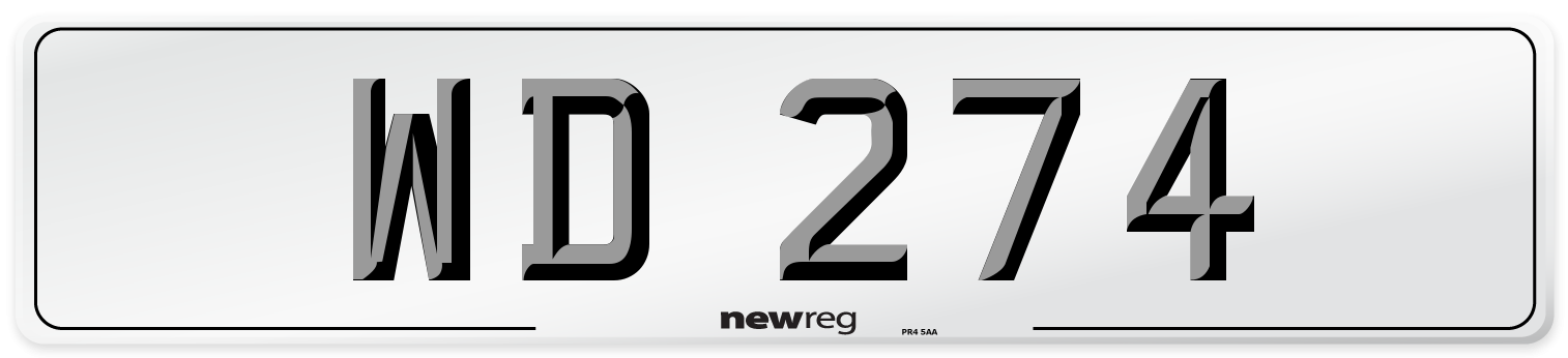 WD 274 Number Plate from New Reg